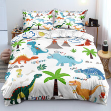 (Style 05, Double(200X200CM/3PCS)) Cartoon dinosaur Bedding Single Double Duvet Cover