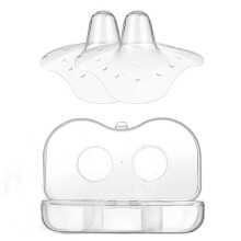 2pcs/Set Breast Nipple Shields for Nursing with Sterilisable Storage Case BPA free - Triangle Shields from ultra-thin Silicone for Breastfeeding -