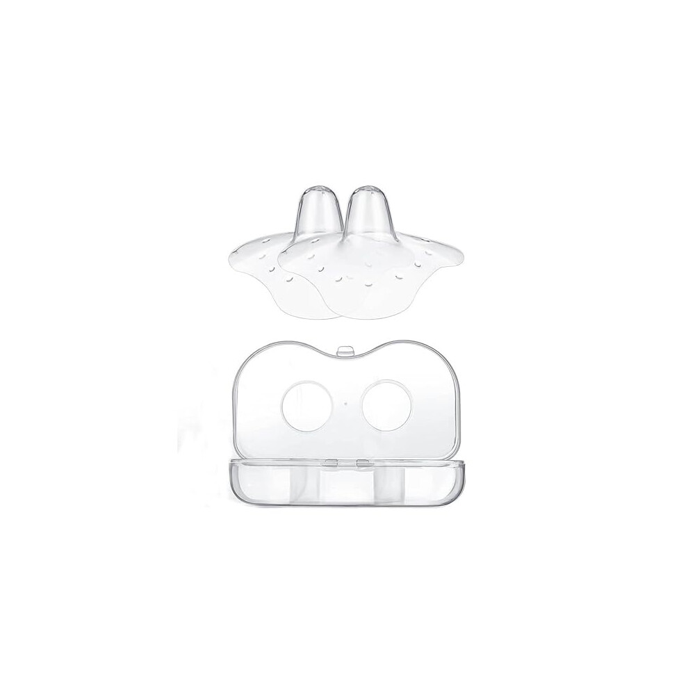 2Pcs/Set Breast Nipple Shields For Nursing With Sterilisable Storage Case Bpa Free - Triangle Shields From Ultra-Thin Silicone For Breastfeeding - D Omi's Store