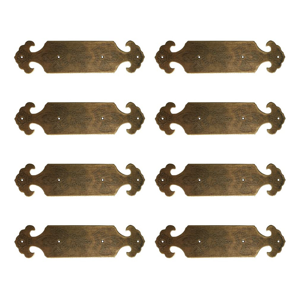 8Pcs Vintage Style Antique Brass Embossing Decorative Corner Protectors Classical Furniture Corner Braces Guard Edge Cover Tiazza