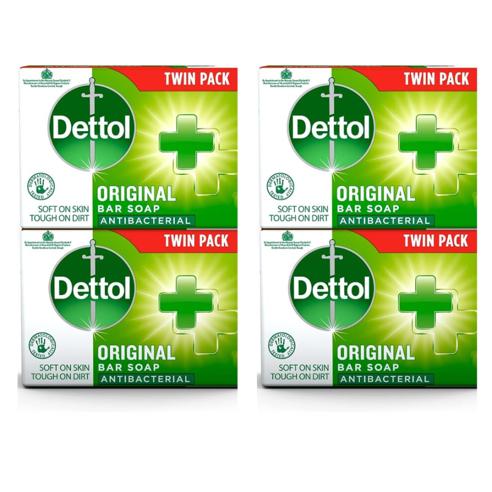 Anti-Bacterial Original Soap 2 x 100 g - Pack of 2 Home & Hatch Family Pack of Dettol Soap (Total 4 Bars)