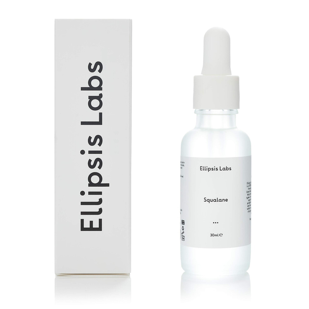 Squalane Oil by Ellipsis Labs, 100% Natural Olive derived Squalane Oil, a Deep Moisturiser for targeting Dry Skin with Anti-Ageing Properties 30ml