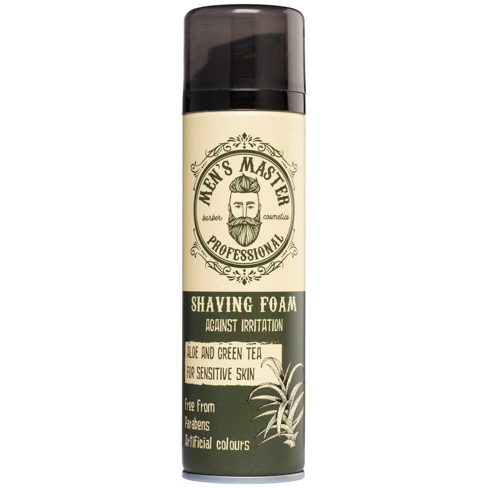 Men's Master Green Men's Shaving Foam | Moisturizing And Nourishing | Paraben And Artificial Coloring Free | Aloe Vera And Tea Gel | Shaving Foam For Sensitive