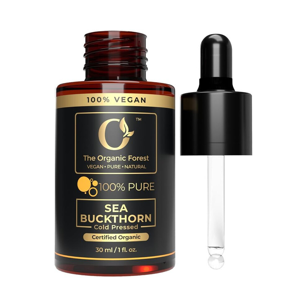 100% Pure Organic Sea Buckthorn Oil for Skin & Face | Cold Pressed Unrefined | Anti Aging Acne Healing for Hair Skin & Nails |