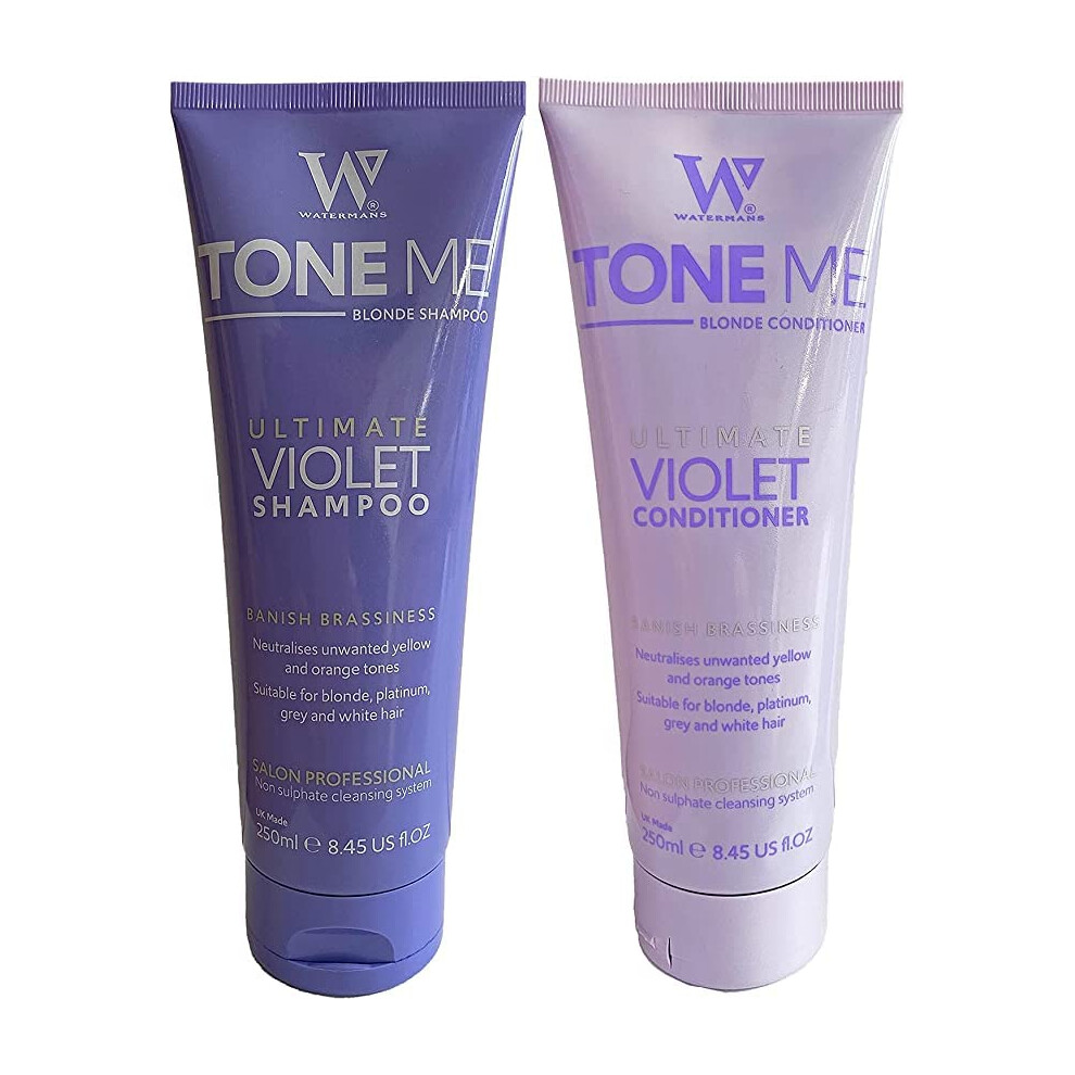 Purple Shampoo Plus Free Purple Conditioner & Free Makeup Bag, Purple shampoo and conditioner for blonde hair - Remove Yellow tones fast