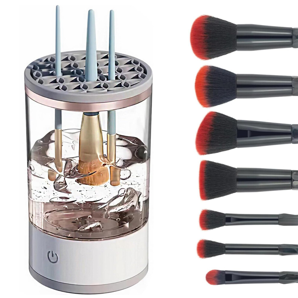 Electric Makeup Brush Cleaner Machine,USB Make Up Brush Cleaning Tool Automatic Cosmetic Brush Cleaner Set for Cleaning and Drying for All Size Beauty