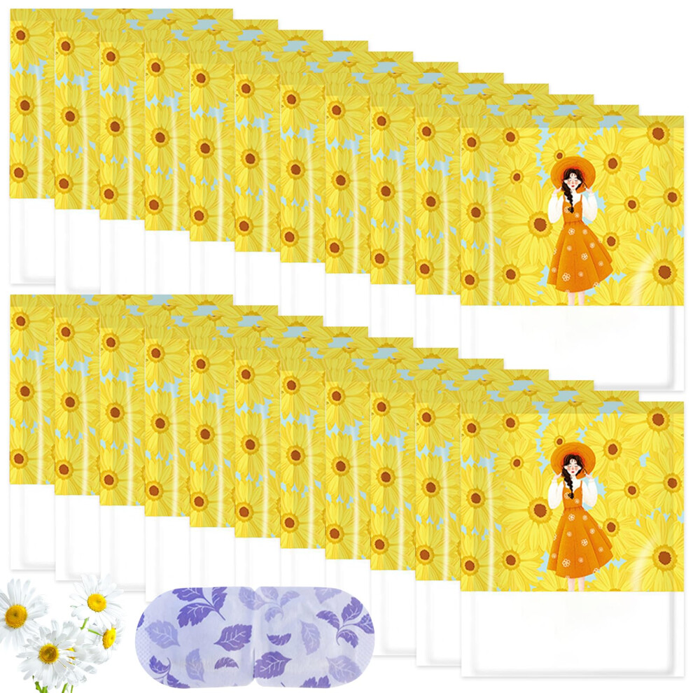 Leogony 20Pcs Chamomile Self Heating Eye Mask, Steam Eye Masks For Relaxation And Eye Strain
