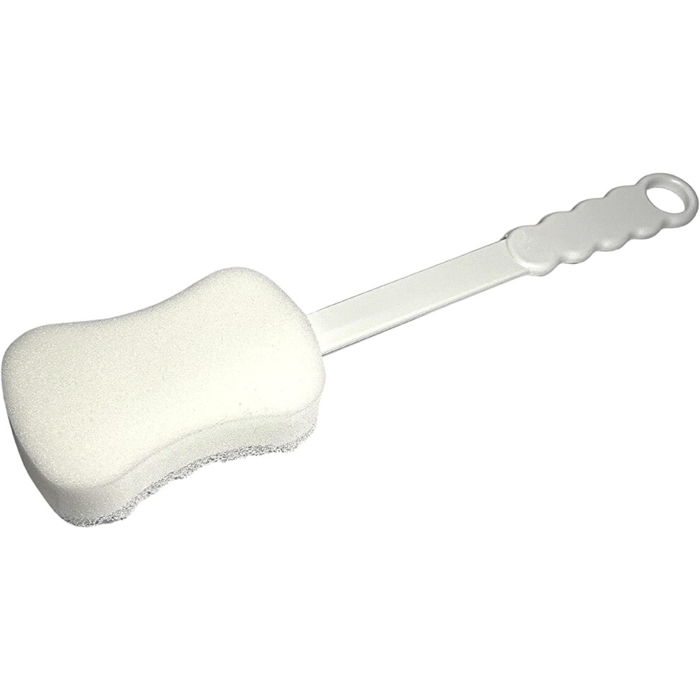 Long Handled Back Body Scrubber with Exfoliating Double Sided Sponge.