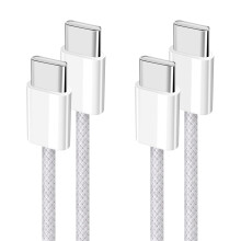 USB C to USB C Charger Cable:Nylon Braided USB C to C Cable Fast Charge 2Pack 3.28ft/1m 60W Type C Data Cable Compatible with iPhone 15 Samsung