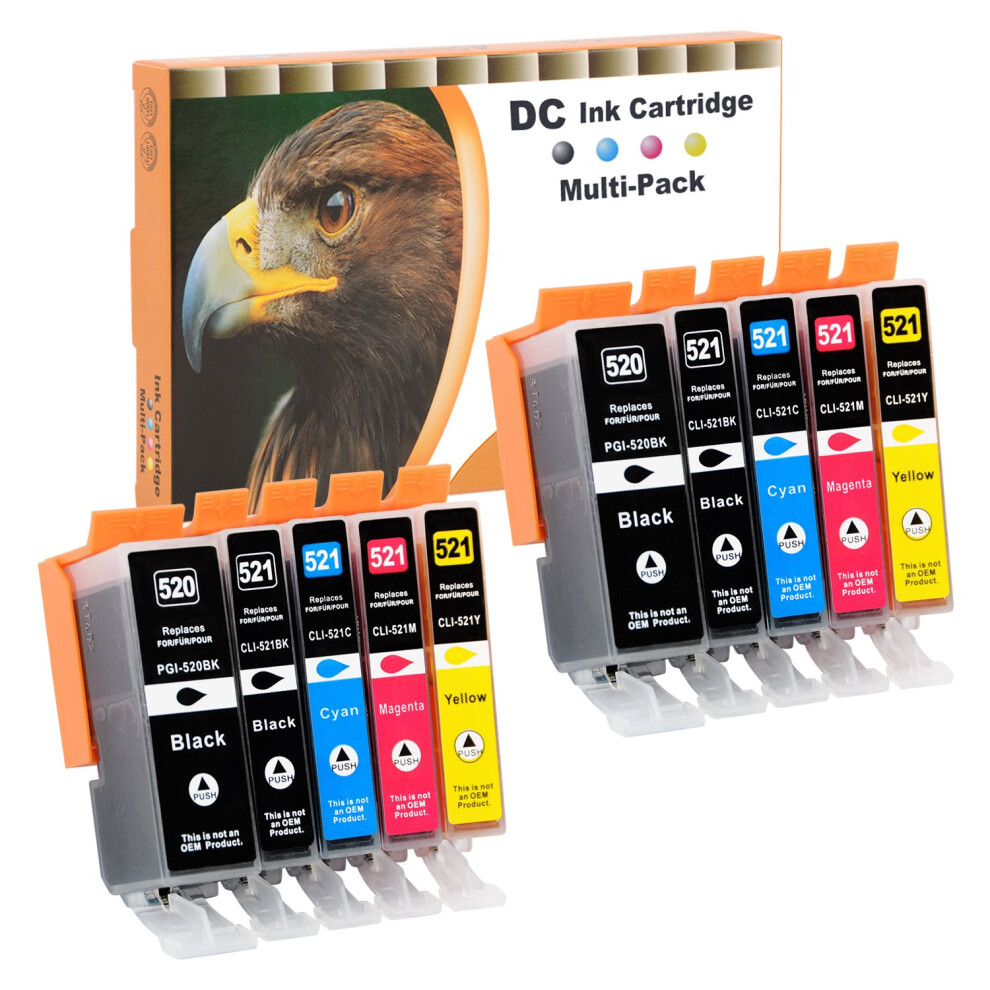 D&C Compatible Ink Cartridge Replacement For Canon Pgi-520 Cli-521 For Canon Pixma Ip3600 Ip4600 Ip4700 Mp540 Mp550 Mp560 Mp620 Mp630 Mp640 Mp980 036448001736