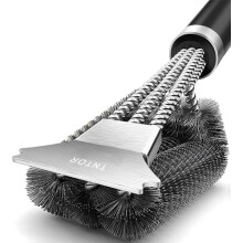 Grill Brush, BBQ Cleaning Brush with Scraper, Stainless Steel Bristles and Extra long Handle, Barbecue Wire Brush for Charcoal Grill, Electric Grill,