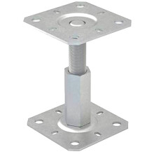 (Pack of: 4, Size: 100mm x 100mm ( 4" x 4" )) DIYUK Fence Posts Repair Support Brackets Adjustable Heavy Duty Bolt Down Galvanised Metal for Fence, Decking