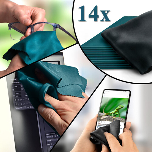 14 Pcs Microfiber Glasses Cleaning Cloths 20 x 20 cm 1