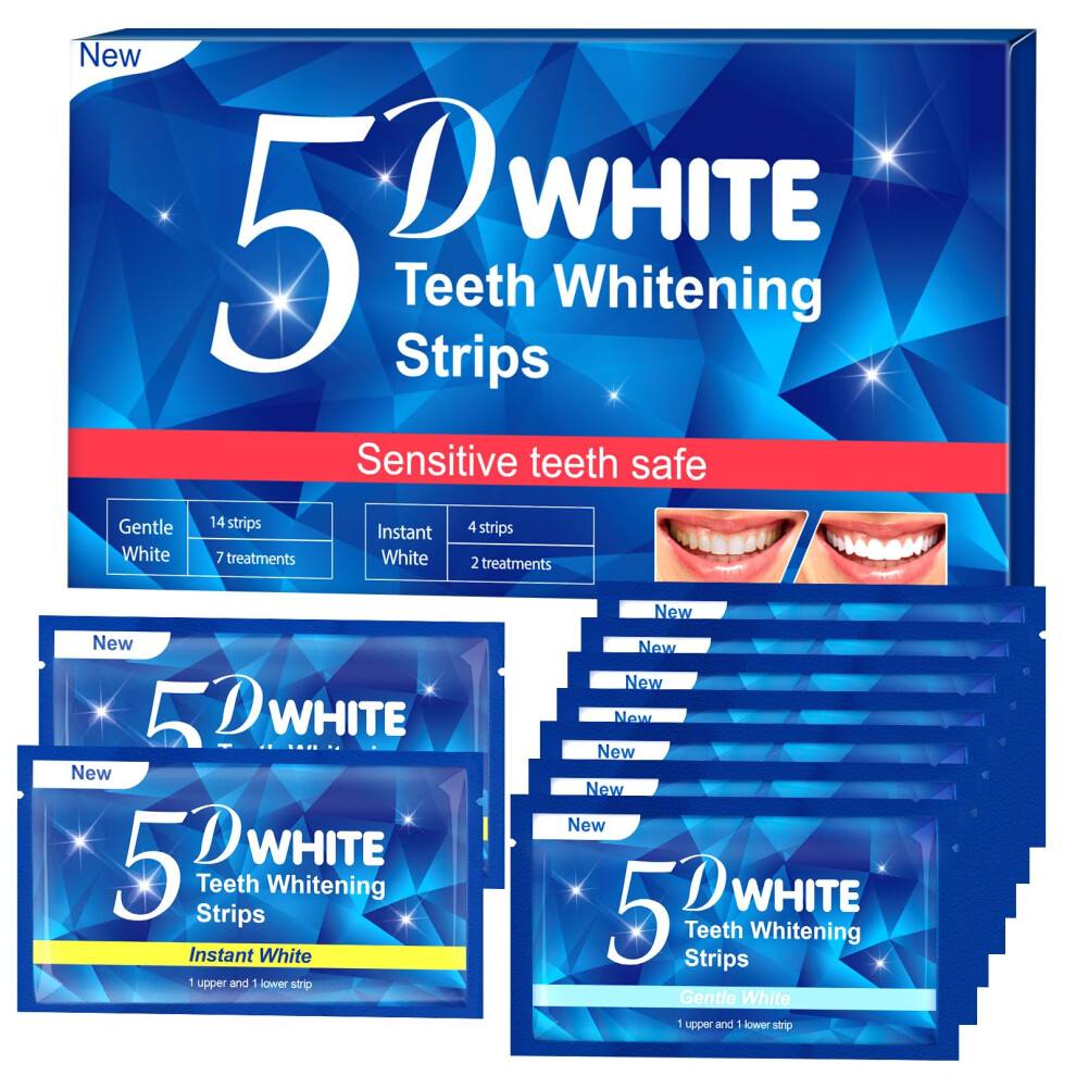 Teeth Whitening Strips, Tooth Whitening Kits, at Home Teeth whitening Strips Teeth Whitening Strips 14 Sensitive Strips + 4 Instant Strong Whitening