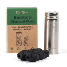 EcoYou bambus trkul tandtrd | Mynte & Candelilla voks | Vegansk og biologisk nedbrydelig (2 genopfyldninger med metalholder)