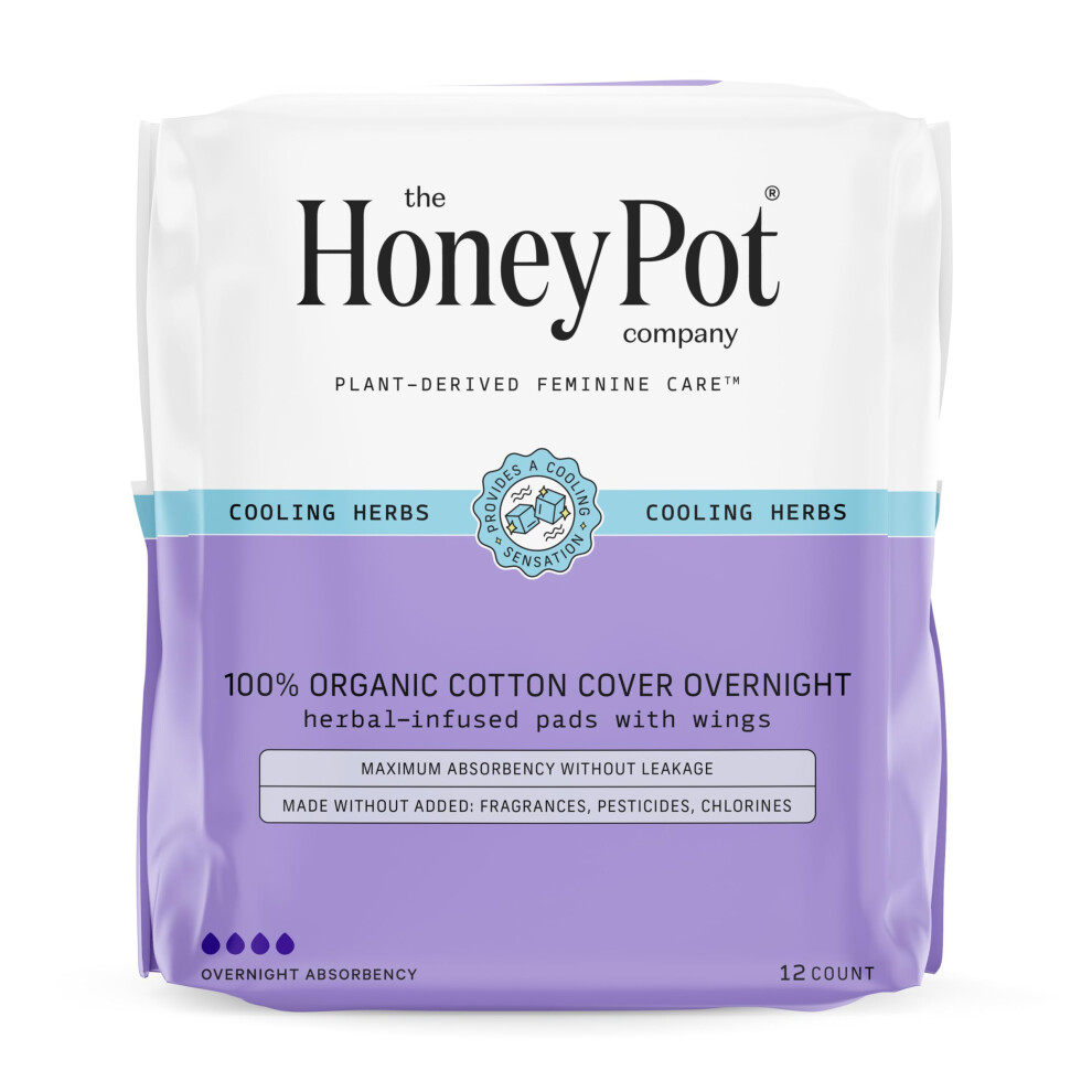 The Honey Pot Company The Honey Pot - Herbal Overnight Pads - 12 Count