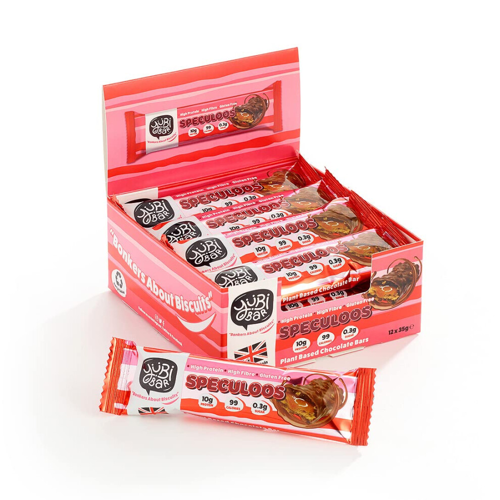 Yubi Bar Yubi Speculoos - 12 Pack - Protein Bars - 99 Calories, High Protein, High Fibre, Low Sugar, Gluten Free And Dairy Free - Healthy Snacks/Nutrition Bar