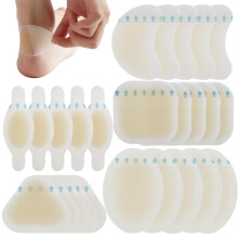 25 Pack Blister Plasters for Feet, Blister Bandages Invisible Hydrocolloid Blister Cushion Pads Gel Blister Guard Pads Waterproof for Heel, Toe, Guard