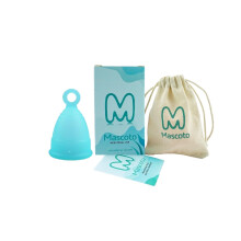 Mascoto New Shape Ultra Comfortable Menstrual Cup with Ring, Made from Medical-Grade Silicone, BPA Free, Reusable, Tampon and Pad Alternative (S)