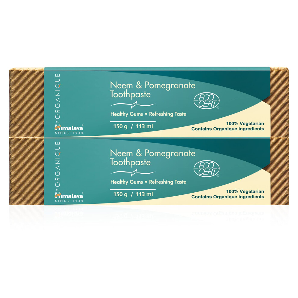 Himalaya Botanique Original Neem & Pomegranate Toothpaste, Fights Plaque, Brightens Teeth, Fluoride Free, No Artificial Flavors, SLS Free, Cruelty