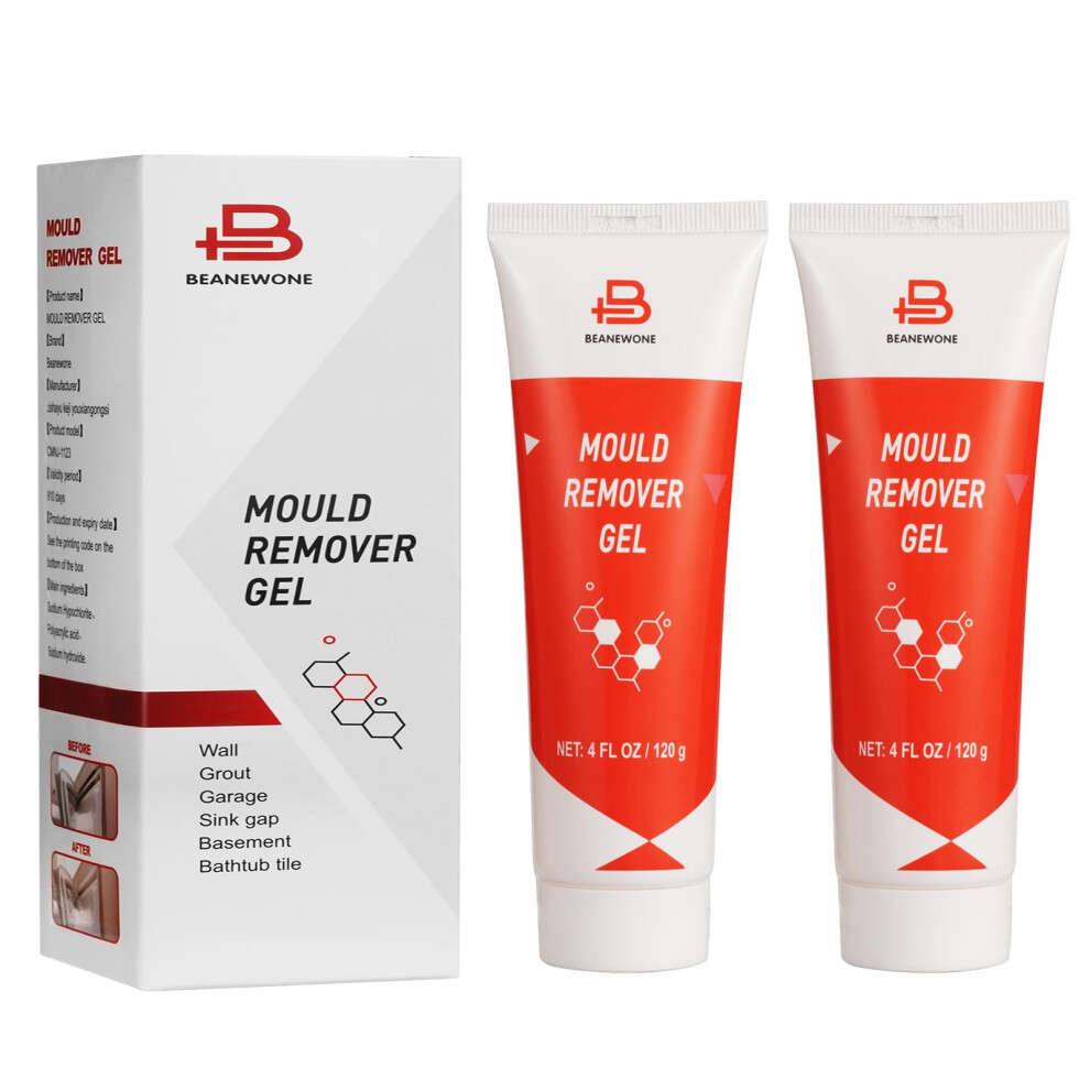Mould Magic, 2 x 120g Mold Remover Gel for Washing Machine Gasket, Refrigerator Strip, Sink, Tub and Toilet Caulk, Wall
