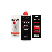Zippo Lighter Fluid, Windproof, Fast Ignition, Low Odour Lighter Fluid, 1 x 125ml Fuel Refill, Easy to Fill Nozzle + 1 x Genuine Zippo Wick Fits All