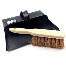 Black Hooded Metal Dust Pan and Soft Brush Dustpan ash pan Traditional Dustpan and Brush