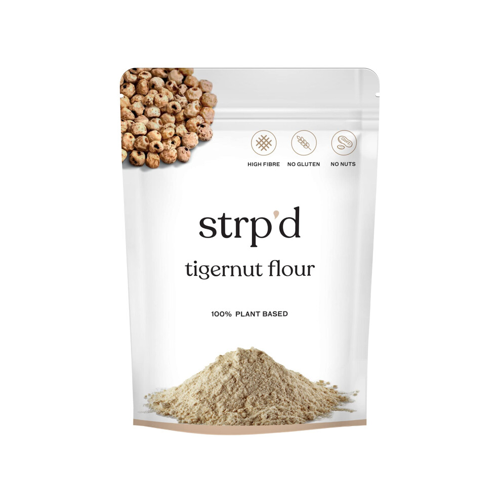 Strp'd Tigernut Flour Extra-Fine (400G) | Gluten Free & Nut Free Alternative To Almond Flour | Milled From 100% Tiger Nuts | High In Fibre | Vegan |