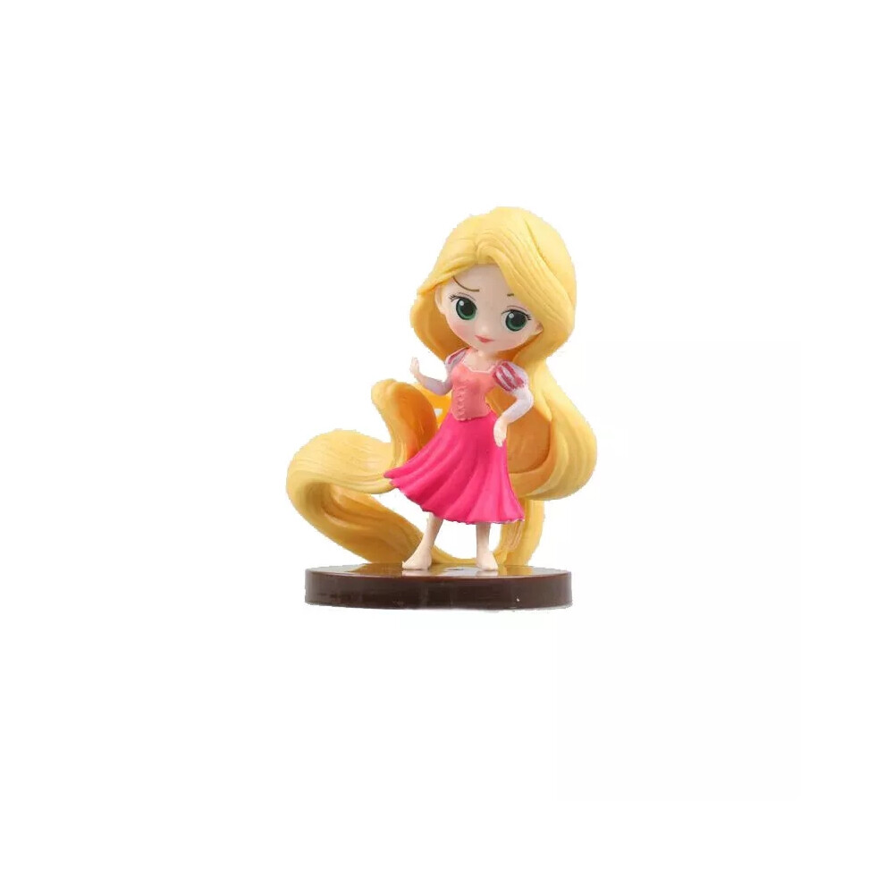 (RAPUNZEL) Lovely Disney Princess Figure Cake Topper Toy Doll ARIEL BELLE REPUNZEL JASMINE