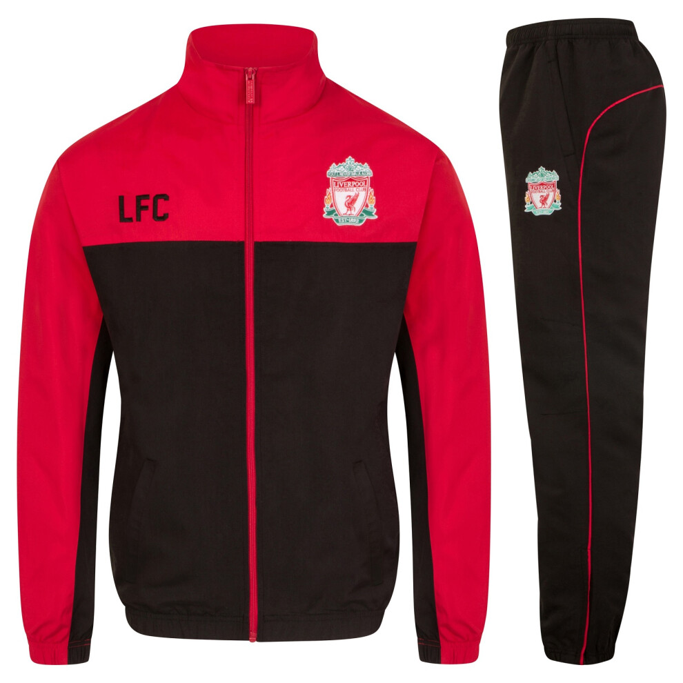 (Red, Medium) Liverpool FC Official Football Gift Mens Jacket & Pants Tracksuit Set