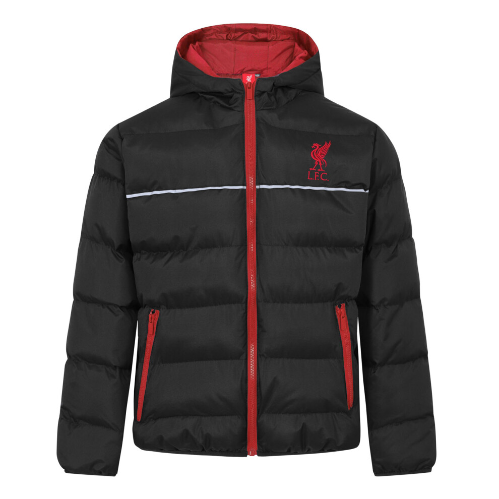 (Black, 2-3 Years) Liverpool FC Official Football Gift Boys Quilted Hooded Winter Jacket