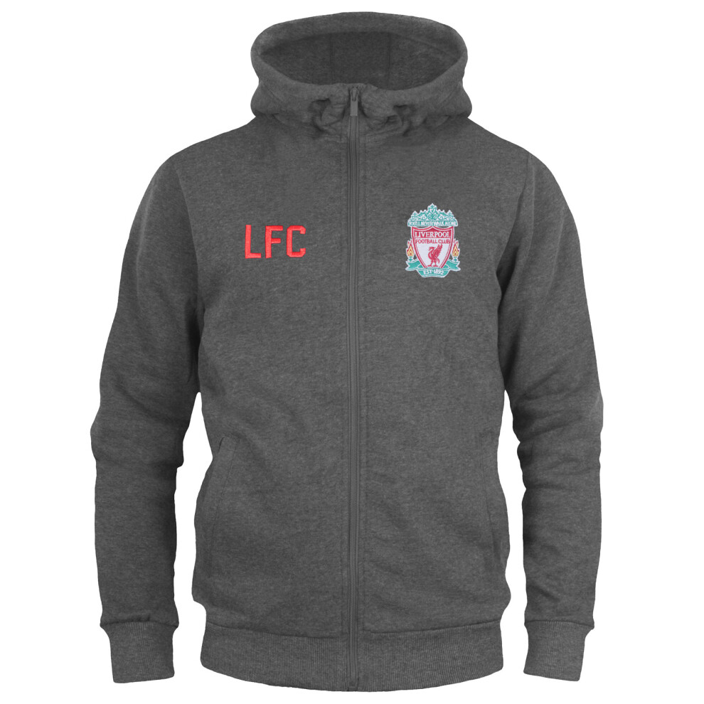 (Grey, 2-3 Years) Liverpool FC Official Football Gift Boys Fleece Zip Hoody