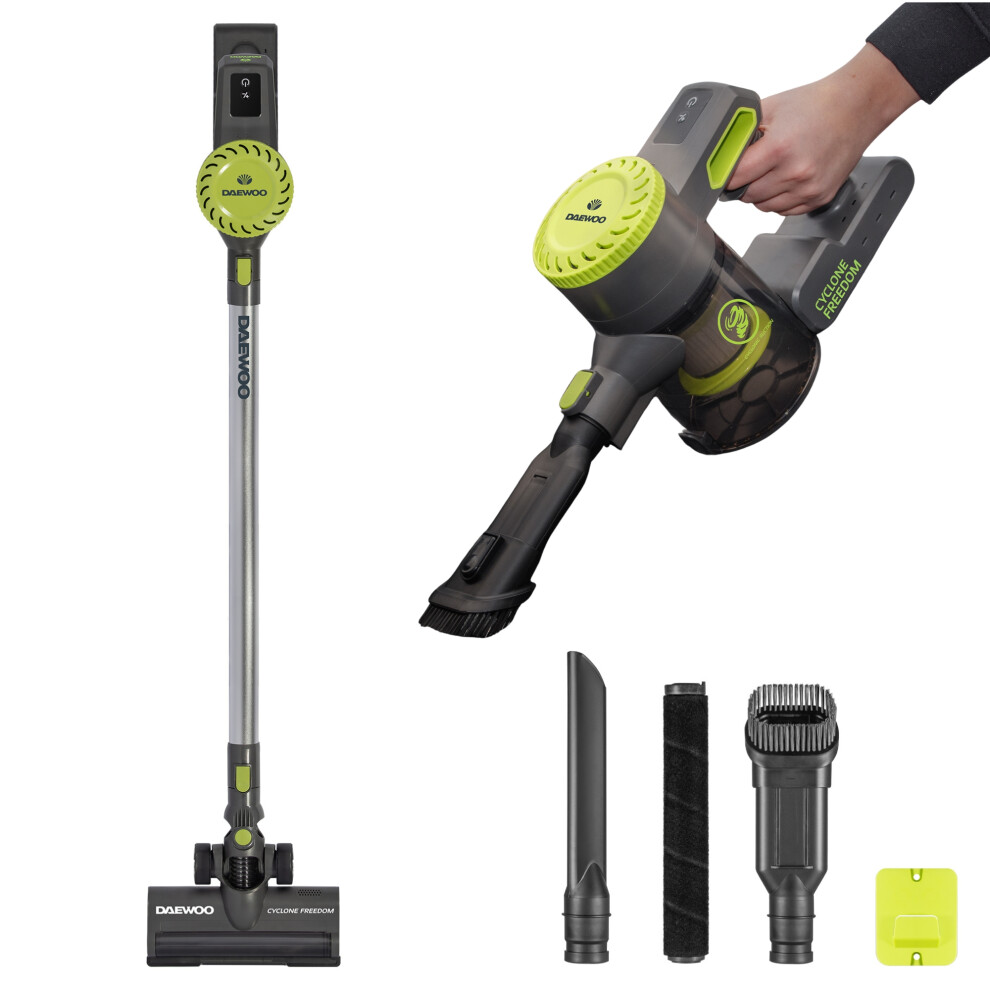 Daewoo Cyclone Handheld Cordless Vacuum Cleaner Stick Lightweight Carpet Hard Floor Pet Hair Vac Rechaergeable Battery Powered Hepa Filter Docking