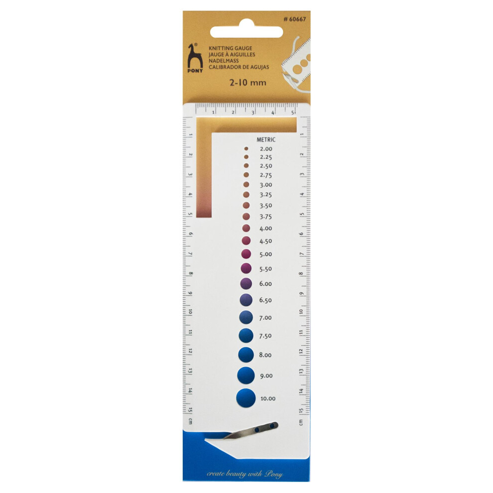 Pony Knitters Gauge: 2.00mm - 10.00mm
