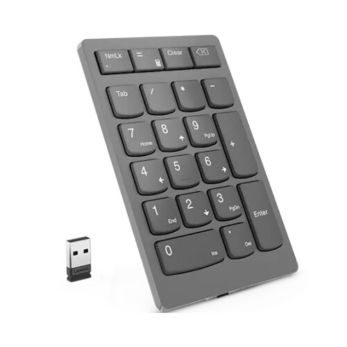 Lenovo Clavier Numérique - LENOVO - GO WIRELESS NUMERIC KEYPAD - RF sans fil - 21 touches - Gris 1