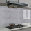 Living And Home (Jazz Grey) 10 Pcs Waterproof Marble Wall Tile Stickers 3