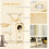 PawHut PawHut Cat Tree Scratching Post Kitten Activity Centre with Hammock, Beige 5