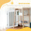 PawHut PawHut Foldable Dog Gate, Freestanding Pet Gate with Two Support Feet 4