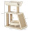 PawHut PawHut Cat Tree Kitten Tower with Scratching Post Bed Perch Toy, Light Brown 2