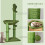 PawHut PawHut Cactus Cat Tree Tower with Sisal Scratch Post Hammock, 96cm, Green 5