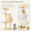 PawHut PawHut Pet Activity Centre Cat Tree Condo with Scratching Post 4-Tier Beige 4