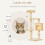 PawHut PawHut Pet Activity Centre Cat Tree Condo with Scratching Post 4-Tier Beige 3