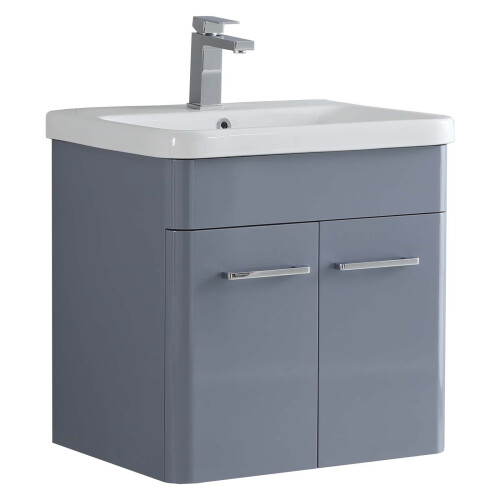 Bathroom Wall Mounted Vanity Unit and Basin Sink Storage Unit Cupboard 2