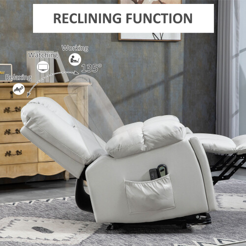 Homcom HOMCOM Riser and Recliner Chair for Elderly, Quick Assembly, Light Grey 2