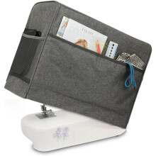 (Grey) Sewing Machine Cover Compatible with Singer/Brother Machine Dust Cover with Storage Pocket