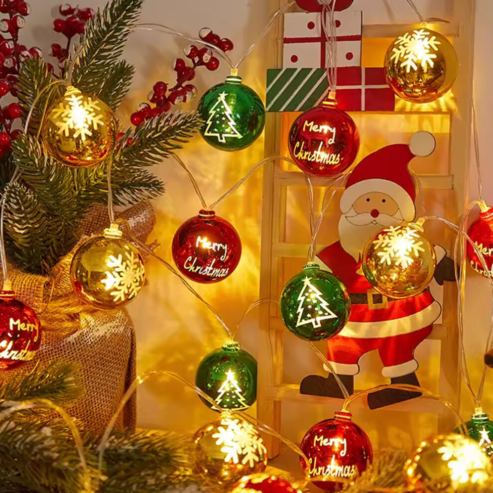 Christmas Globe String Lights Christmas Decoration Battery Operated Indoor Outdoor Hanging Christmas Balls String Lights Home Party Patio Garden