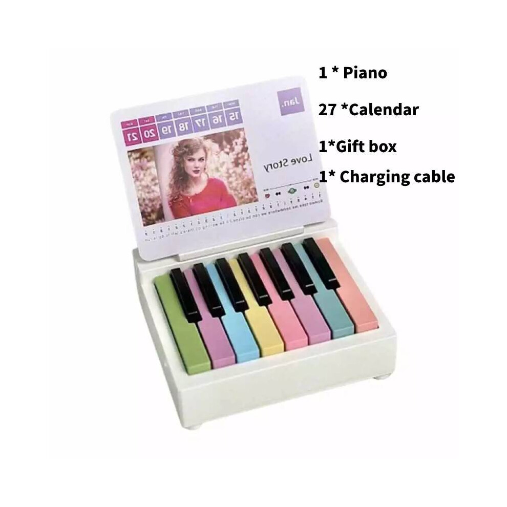 (White) Swift Taylor Piano Music Sheets Calendar Toy Set Musical Instrument Fans Gifts