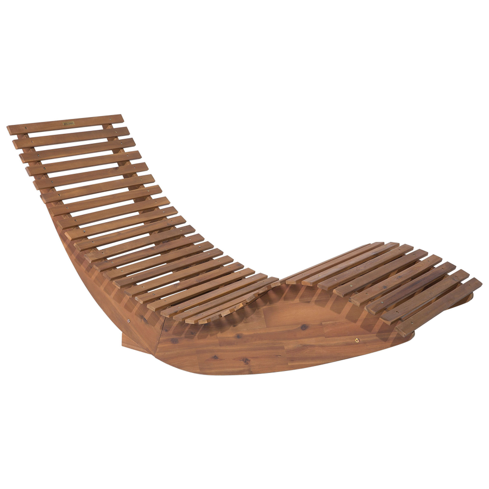 Sun Lounger BRESCIA Acacia Wood Brown