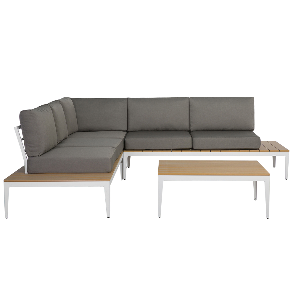 Garden Corner Sofa with Table 5 Seater POSITANO Grey