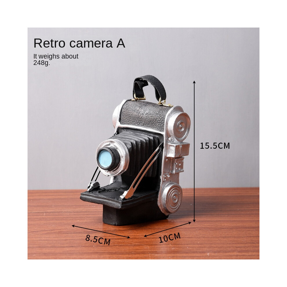 (Camera model A 13721) Nostalgic retro resin ornaments, handicrafts, home decoration, mini ornaments, photography props, camera gramophone